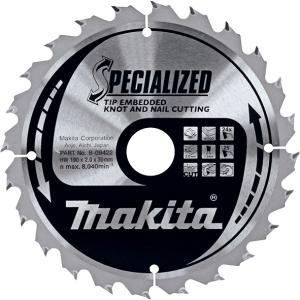 Пильный диск по дереву с гвоздями Makita Specialized Knot and Nail Saw Blade 190х2/1.3x30, 24T 25°