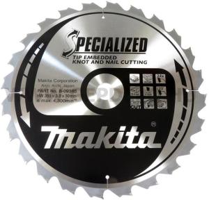 Пильный диск по дереву с гвоздями Makita Specialized Knot and Nail Saw Blade 355х3/2.2x30, 24T 23°